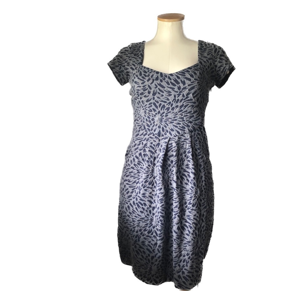 Host Pick Anthropologie Caledonia Jacquard Blue Sheath Dress Cut Out Boho XS